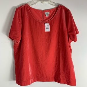 J.crew Factory Orange velvet top